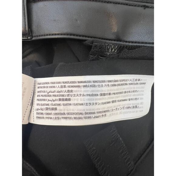 NWT Abercrombie & Fitch Black Ultra High Rise Faux Leather Straight Pants 16 - Picture 10 of 12
